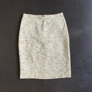 Tocca Textured Cream Pencil Skirt